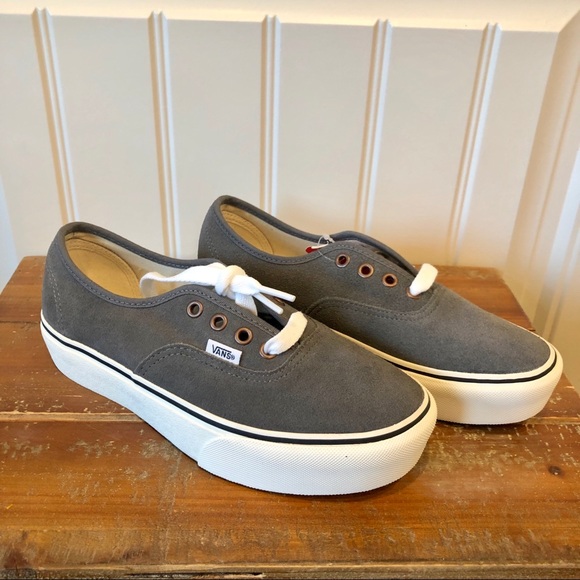 platform vans grey